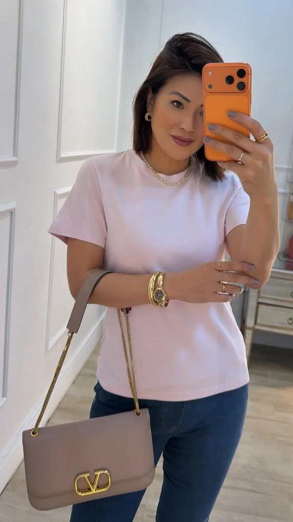 Blusa De Malha Thelma Gola Careca E Mangas Curtas