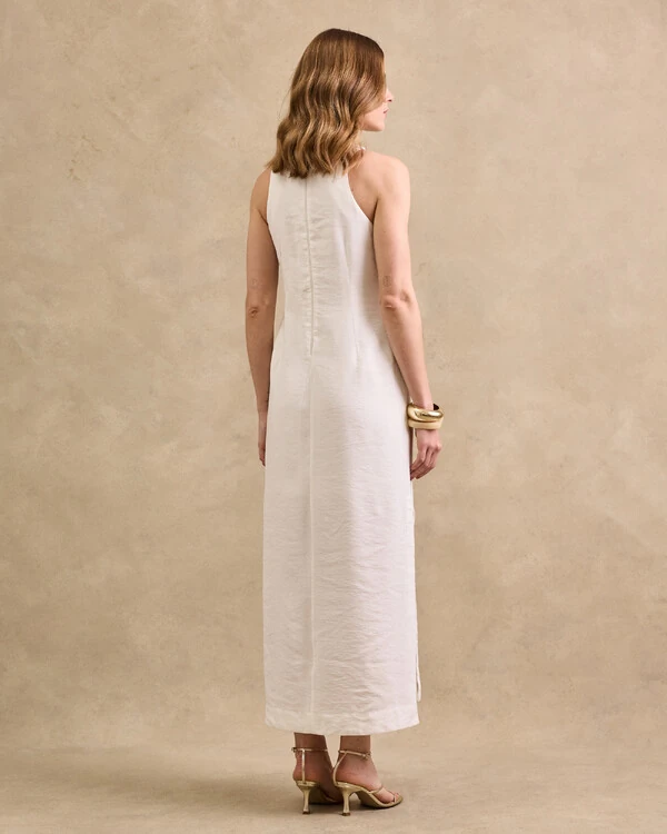 Vestido Longo Cavada Megan Fendas Laterais