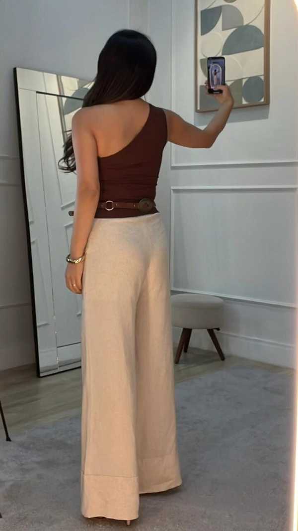 Blusa Regata Canelada Olivia Ombro Único