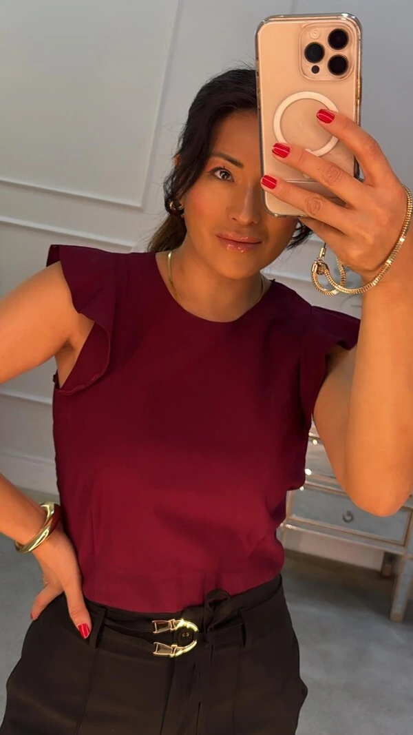 Cropped Twill Edith Mangas De Babado