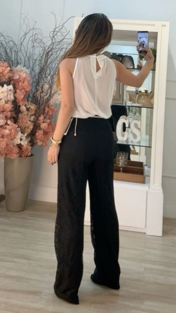 Blusa Regata Chiffon Raissa Com Sobreposição