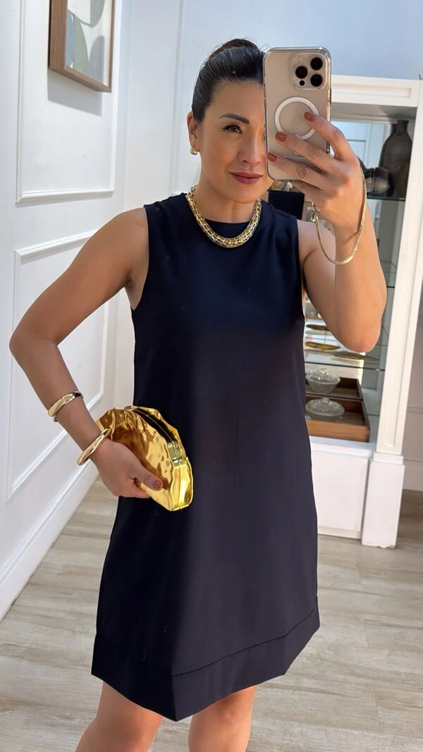 Vestido Curto Liso Annie Gola Careca