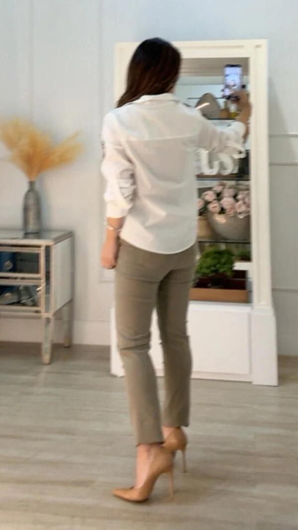 Camisa Tricoline Bolso Único Gabriela Martingalê Nos Punhos