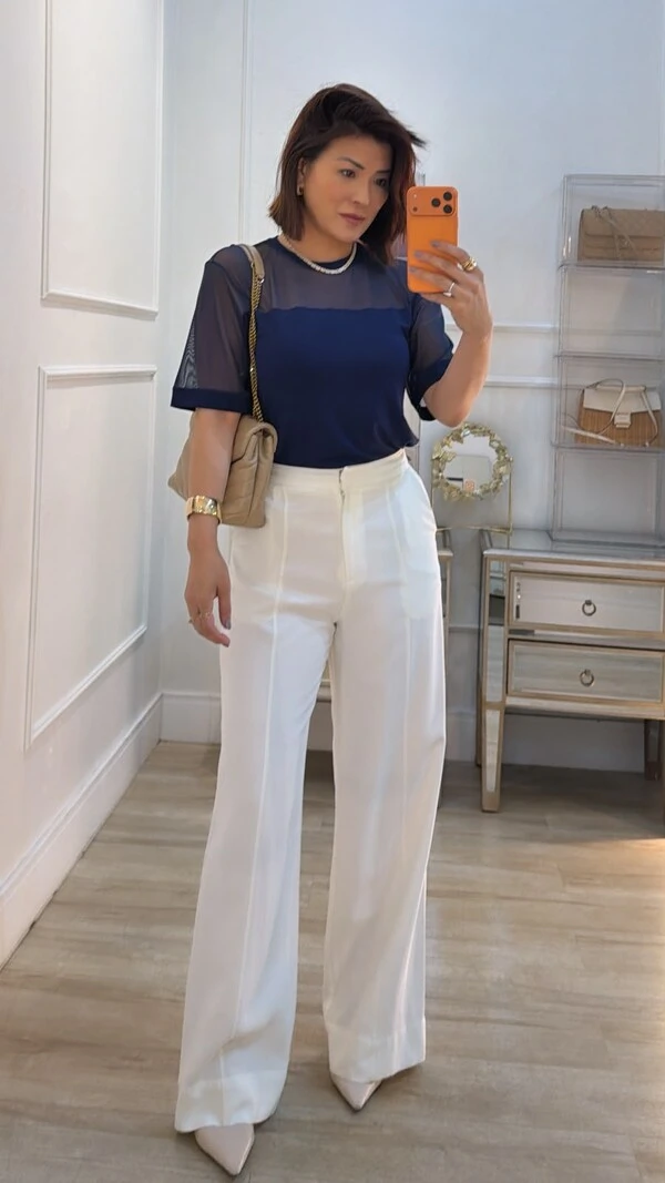 Blusa De Malha Giulia Detalhe Em Tule