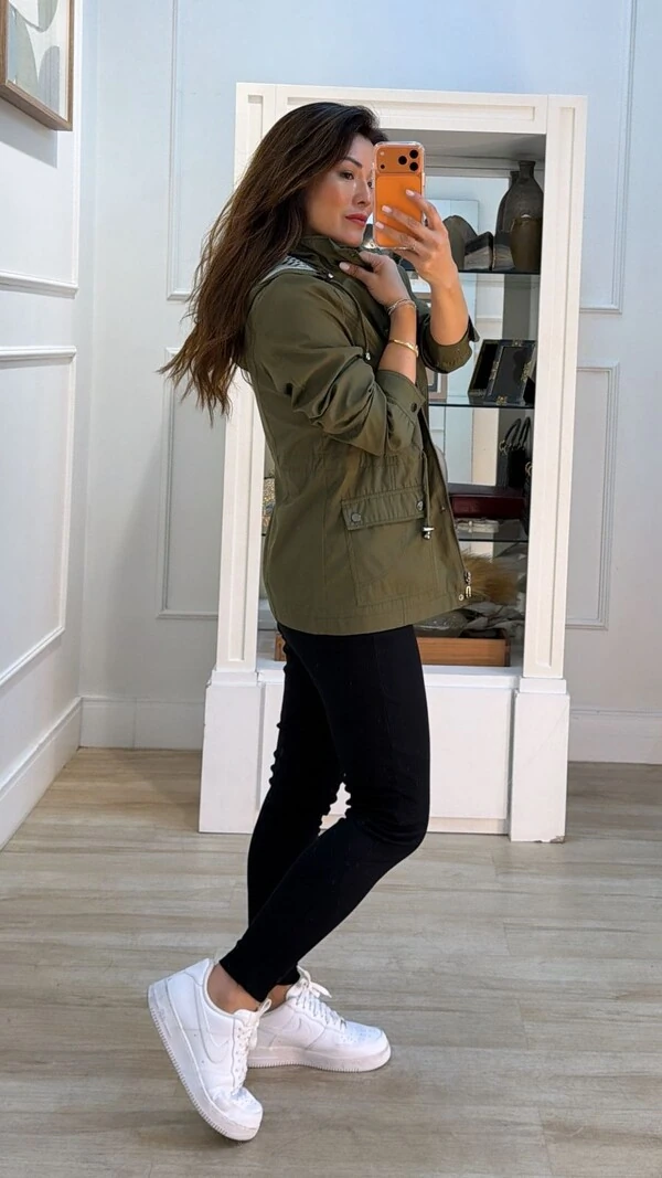 Parka Capuz Removível Sol Forro Listrado