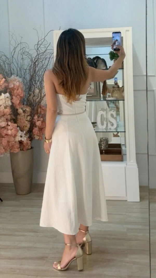 Vestido Midi Evasê Tomara Que Caia Ceci