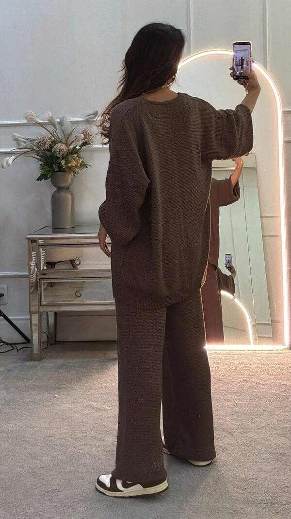Conjunto Tricot 3 Peças Gigi Twin Set & Calça Pantalona