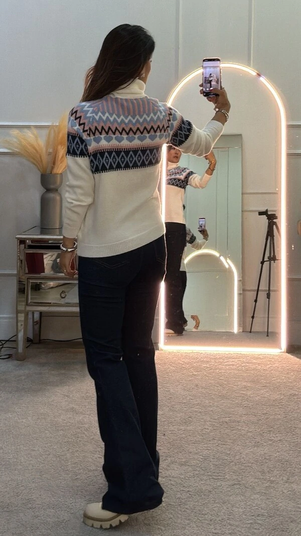 Blusa Tricot Estampado Multicolor Angelica