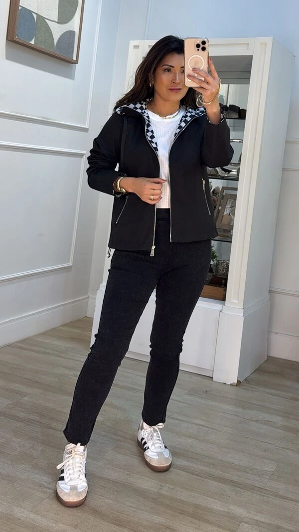 Jaqueta Corta Vento Lupita Forro Quadriculado