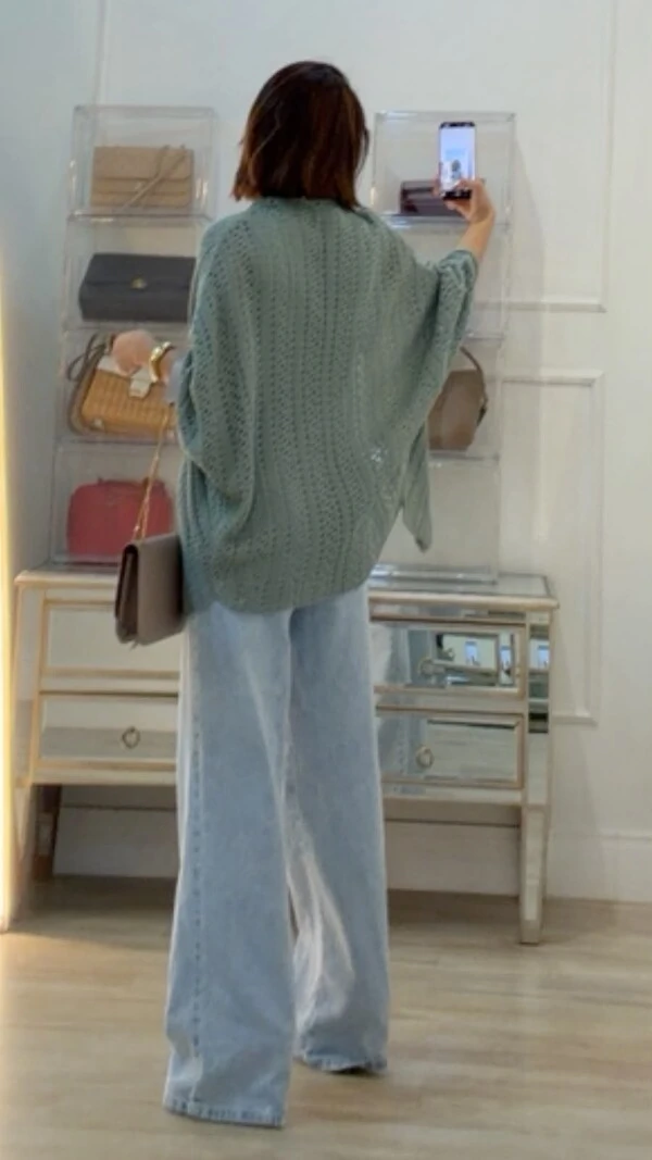 Kimono Tricot Vazado Fabi Mangas 3/4