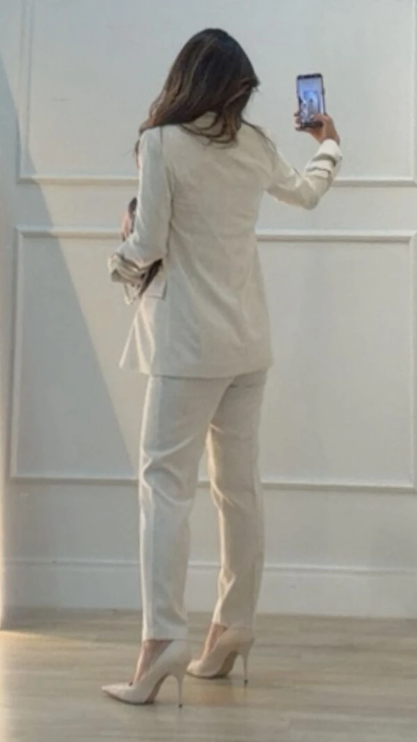 Maxi Blazer Viscose Com Linho Brenda Martingalê Nos Punhos