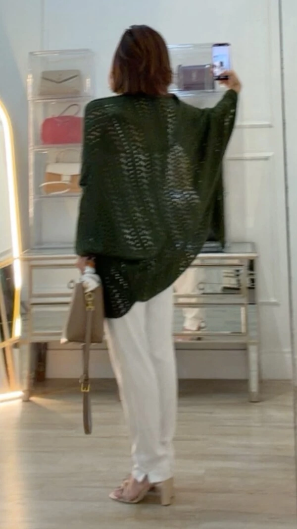 Kimono Tricot Vazado Fabi Mangas 3/4