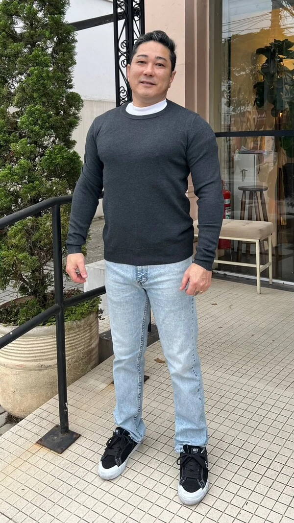 Suéter Tricot Gola Careca Fabio Mangas Longas