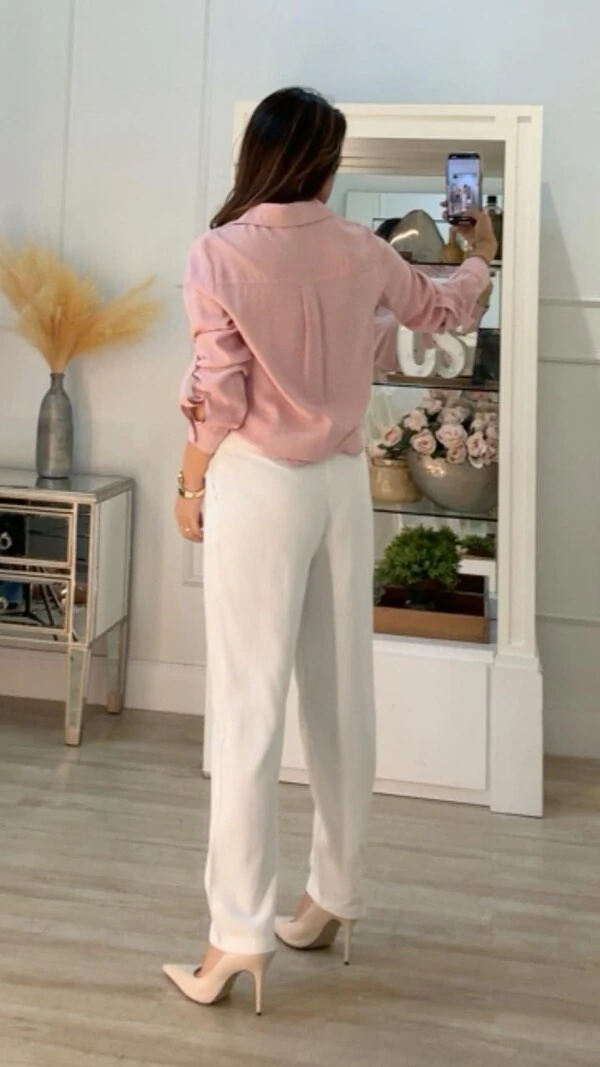 Camisa Mesclada Bolso Único Aysha Martingalê Nos Punhos