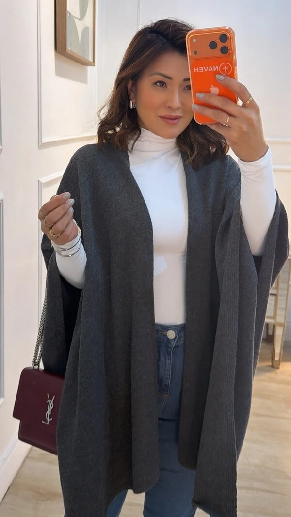 Poncho Tricot Raika Transpasse Frontal