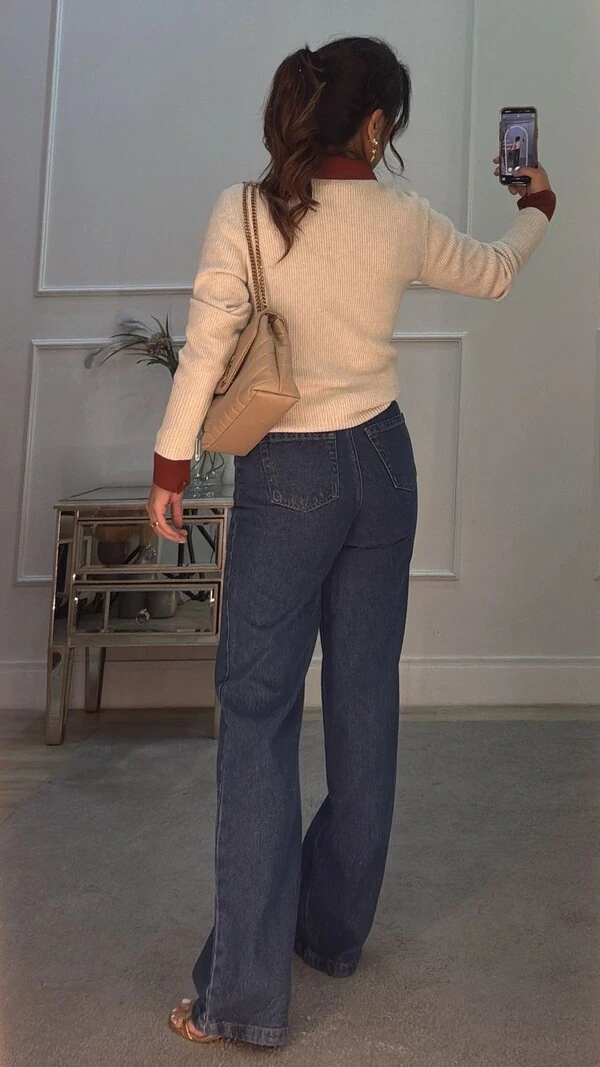 Blusa Tricot Antonia Canelado Com Trançado Triplo Frontal