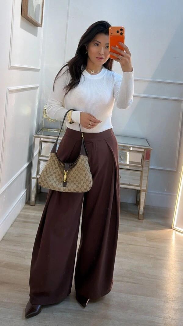 Blusa Tricot Canelada Jordana Mangas Longas