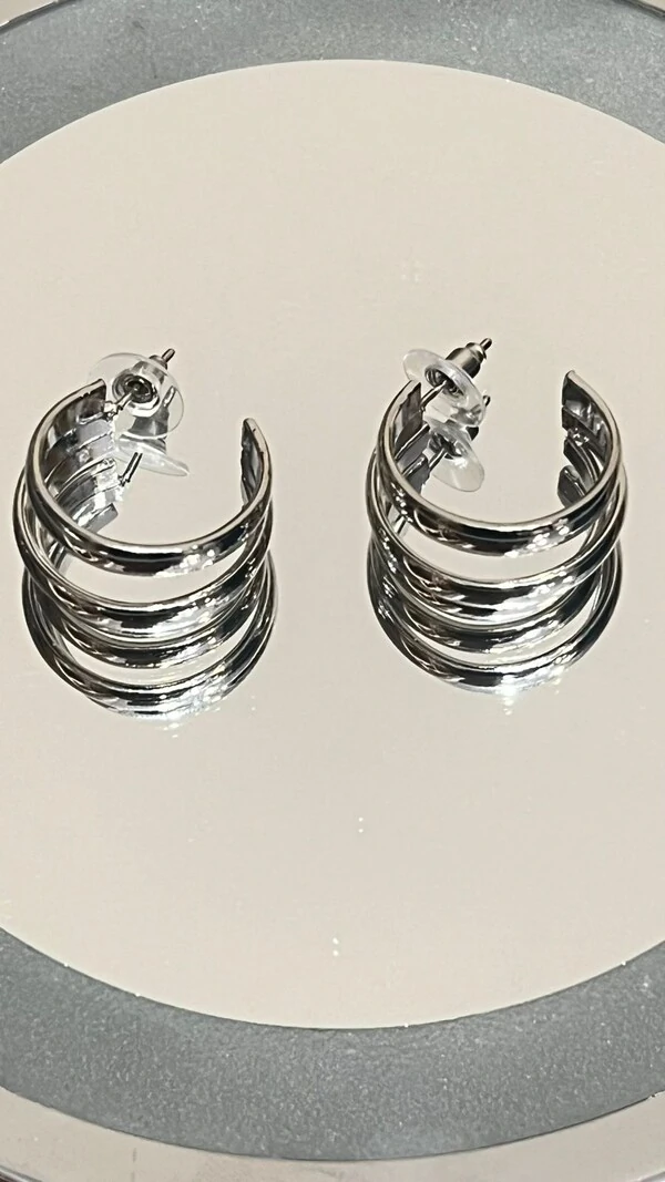 Brinco Argola Tripla Larga Lisa