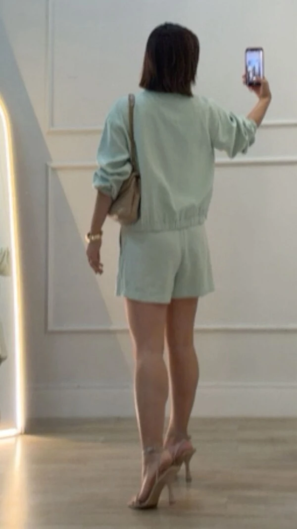 Shorts Saia Diane Pala Larga Com Puxador Regulável