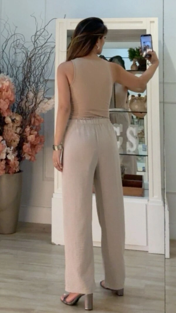 Calça Pantalona Yasmin Cinto Faixa Fixo