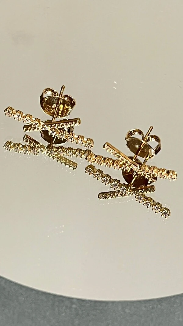 Brinco Transpassado Fino Cravejado