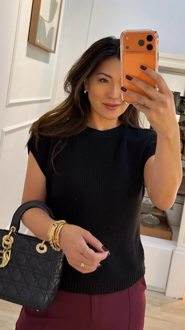 Blusa Ampla Tricot Julie Gola Canoa