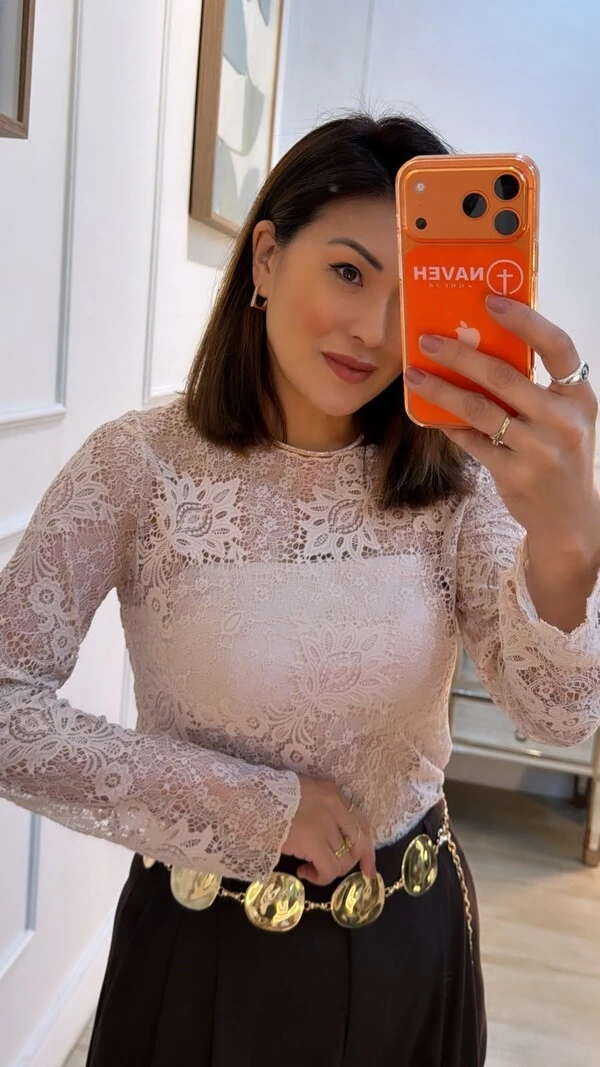 Blusa De Renda Diana Com Top