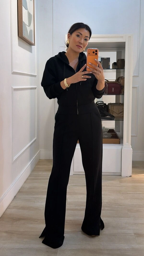 Conjunto Moletom Margareth Blusa E Calça Pantalona