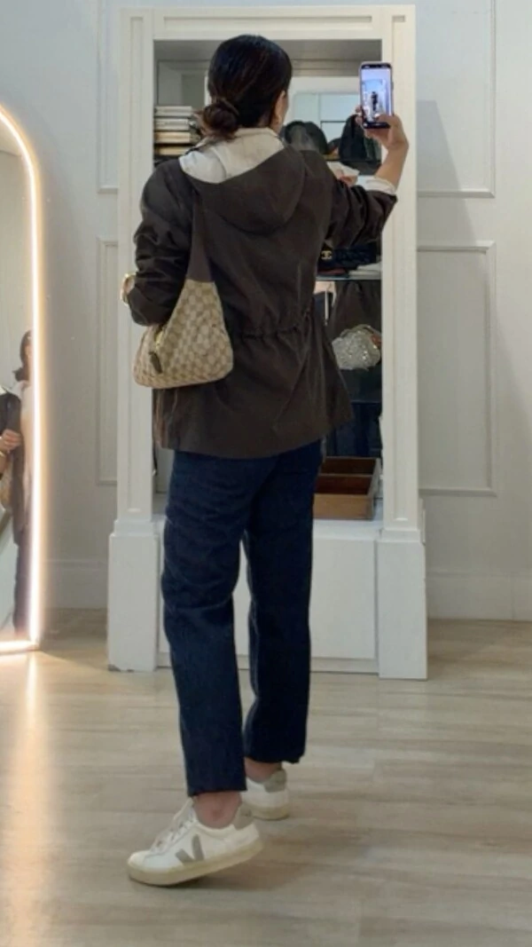 Parka Dupla Face Capuz Removível Manu Com Puxadores Reguláveis