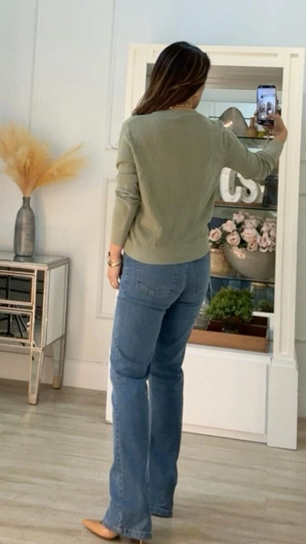 Blusa Tricot Monica Losangos E Nervuras Com Entremeios Na Vertical