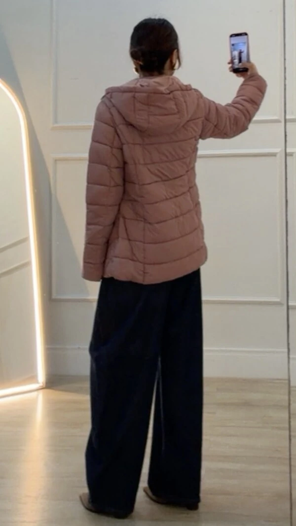 OFERTA DIA DO CLIENTE Jaqueta Casaco Alongado Nylon Maria Clara Bolsos Com Detalhe Em Ilhós