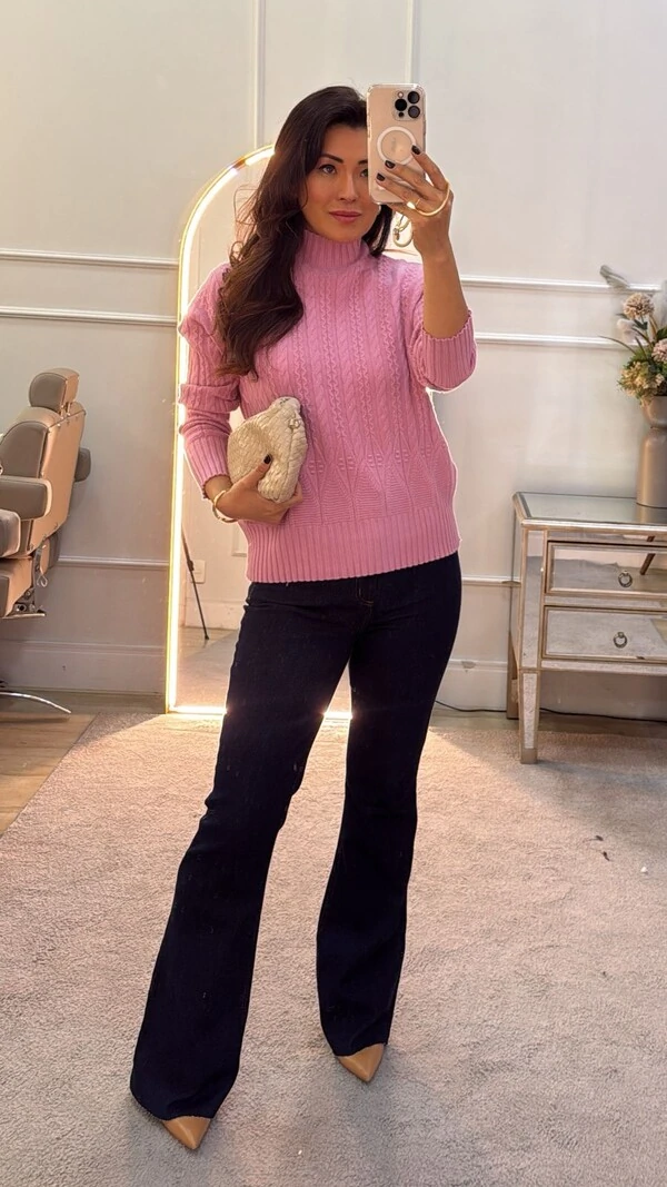 Blusa Cacharrel Tricot Maddie Detalhes Trançados E Ondulações
