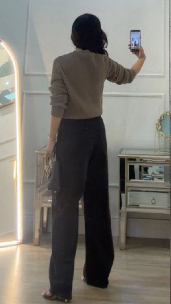 Blusa tricot Texturizada Suely Punhos E Barrado Largos Canelados