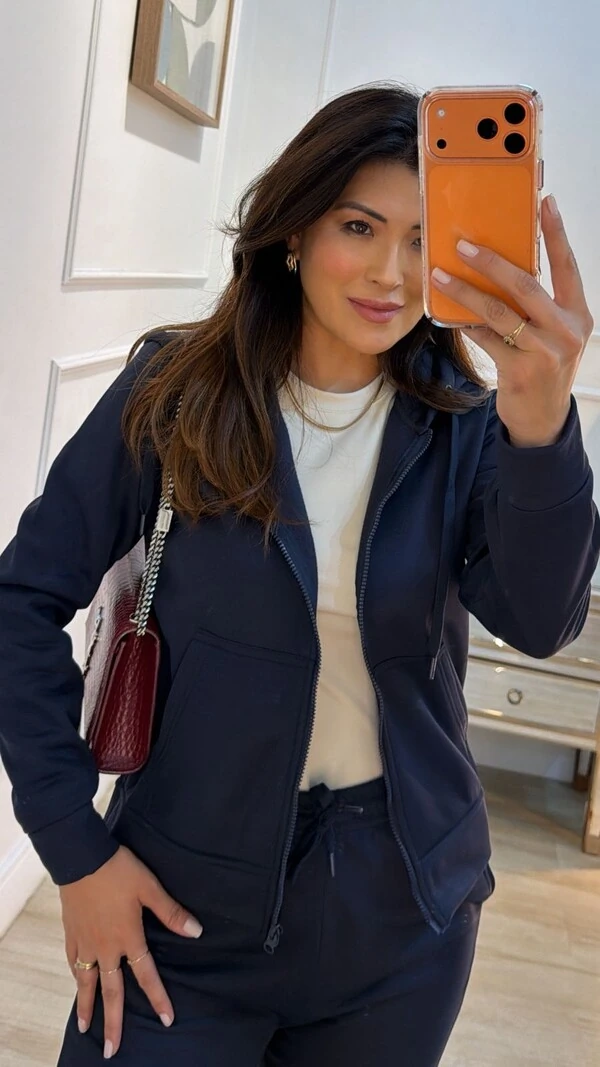 Jaqueta Casaco Moletom Leila Capuz Com Amarração Regulável