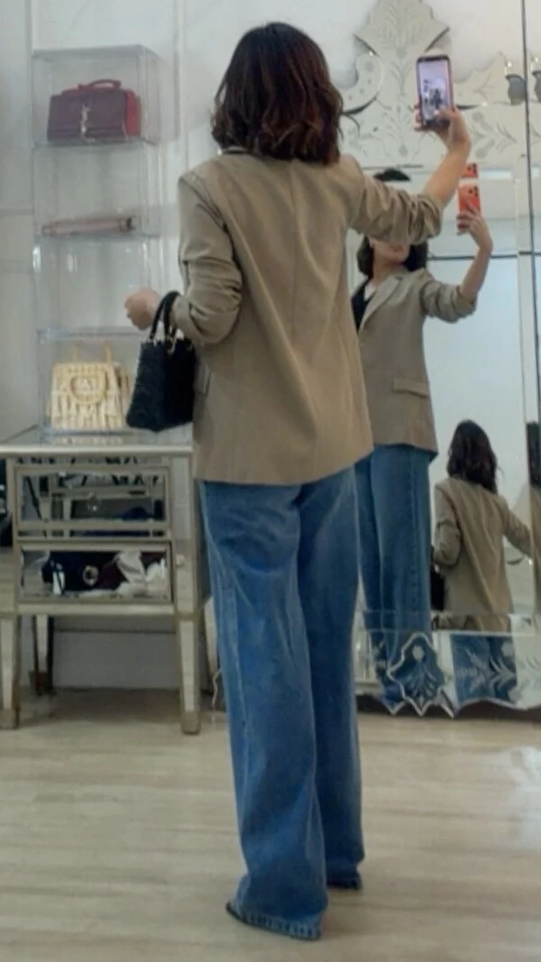 Maxi Blazer Cinthia Bolsos Fake Com Lapela