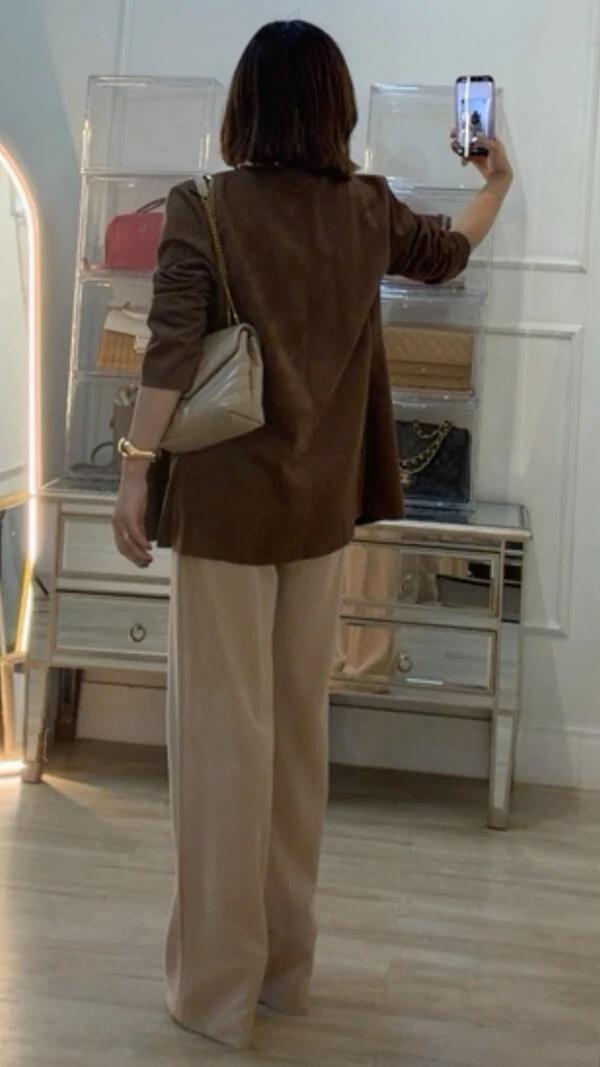 Maxi Cardigã Casaco Suede Suelen