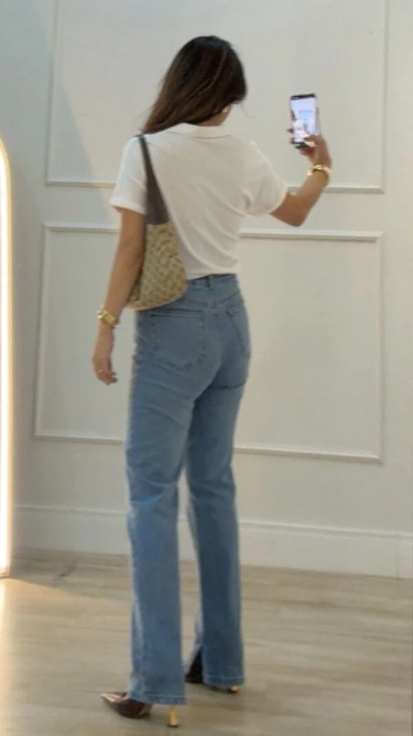 Camisa Polo Texturizada Gabriela Mangas Detalhe Dobrado