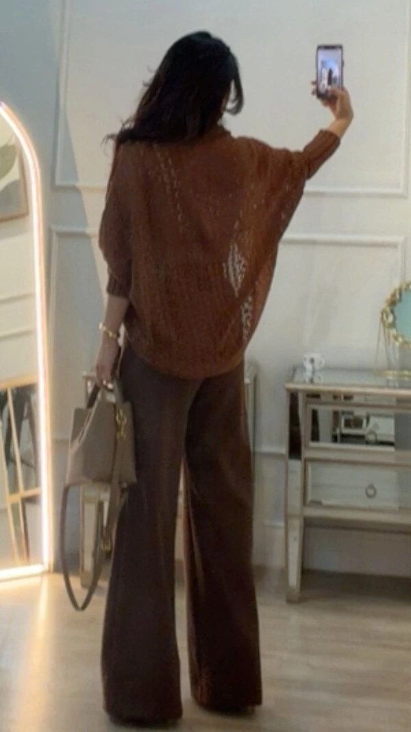 Kimono Capa Tricot Lulu Punhos Largos Canelados