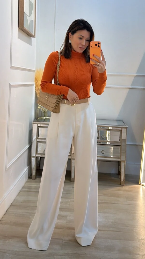 Blusa Tricot Cacharrel Luna Relevo Na Vertical E Nevuras Em Zigue E Zague
