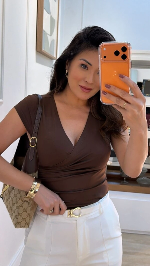 Blusa Cachequer Suplex Gisele Drapeado Lateral