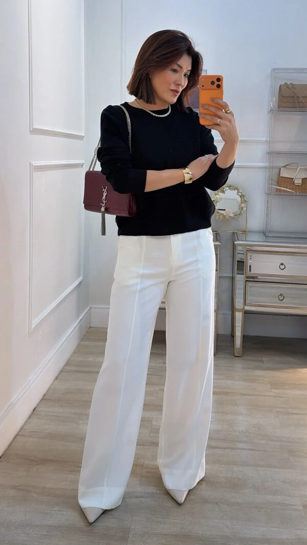 Blusa Tricot Texturizada Fernanda Nervuras Em Zigue E Zague