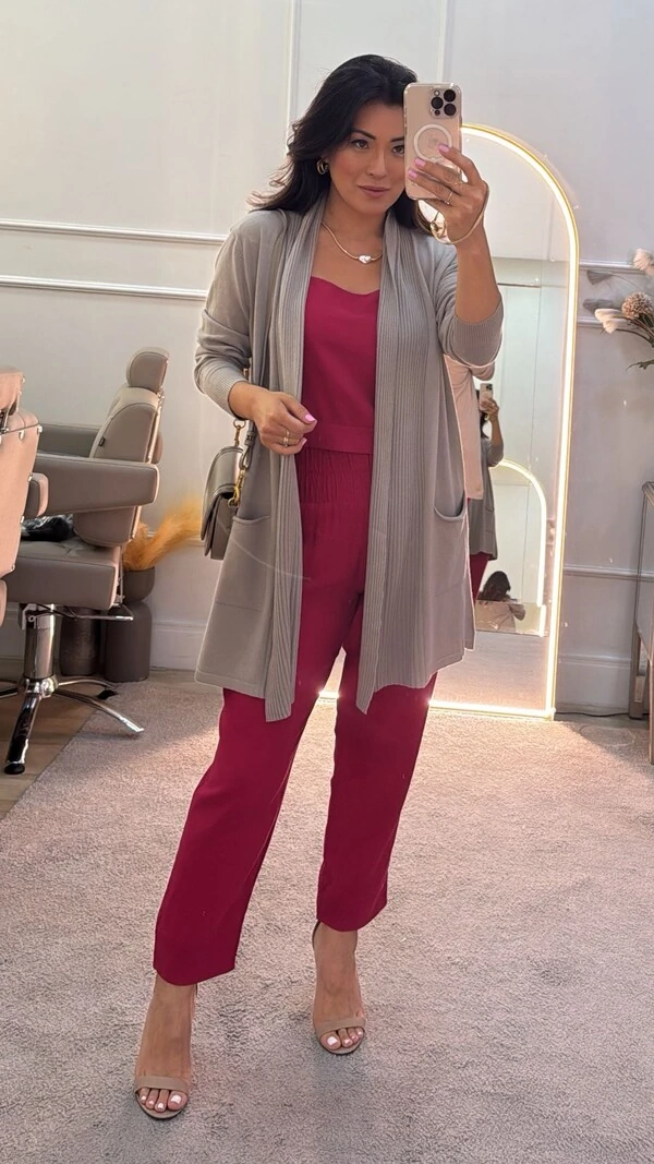 Calça Viscose Hazel Pala Larga Com Elástico E Pespontos Na Barra