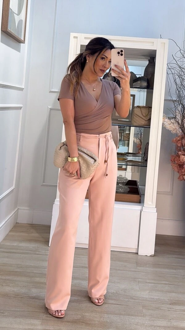 Blusa Cachequer Suplex Mangas Curtas Renata Decote V