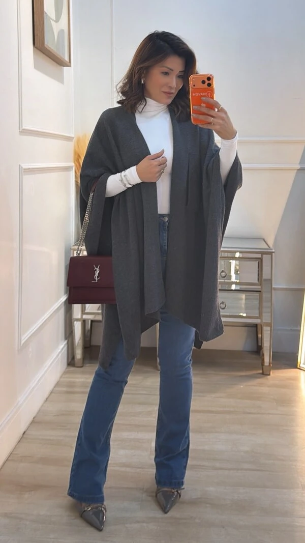 Poncho Tricot Raika Transpasse Frontal