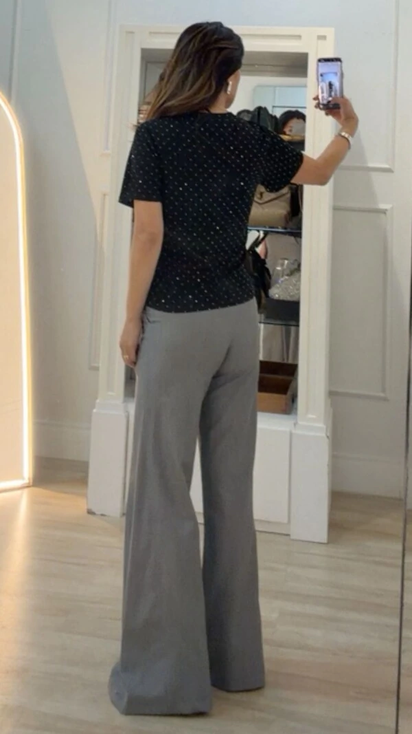 Blusa Malha Shine Com Strass Hotfix