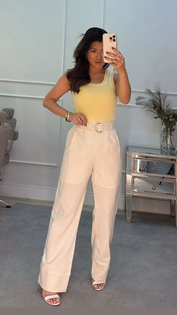 Blusa Regata Celina Detalhe Bicolor E Alças Largas