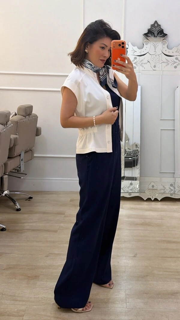 Blusa Colete Alfaiataria Daisy botões Forrados