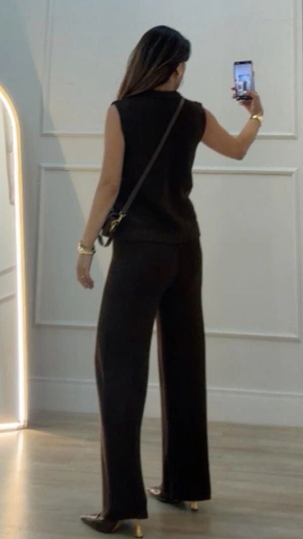 Calça Pantalona Tricot Natasha Pala Larga