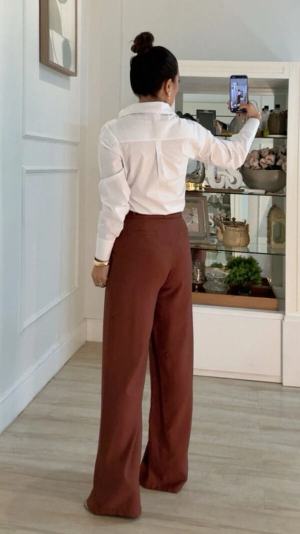 Maxi Camisa Talita Com Pregas Nos Punhos