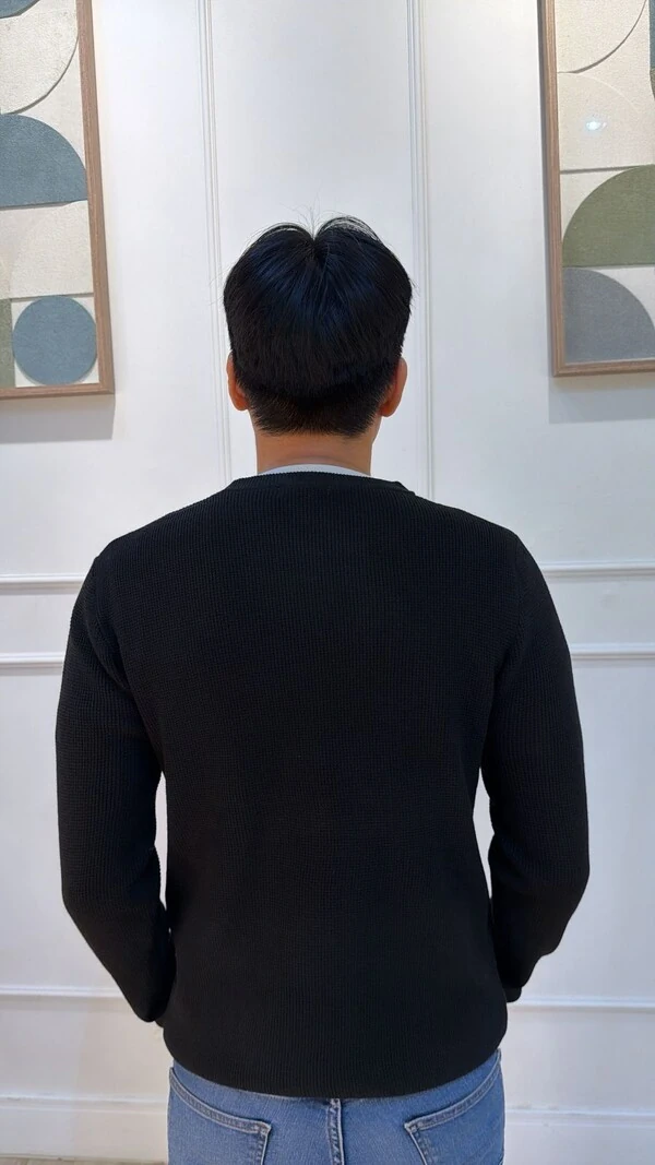 Blusa Tricot Ampla Rodrigo Gola Careca E Mangas Longas